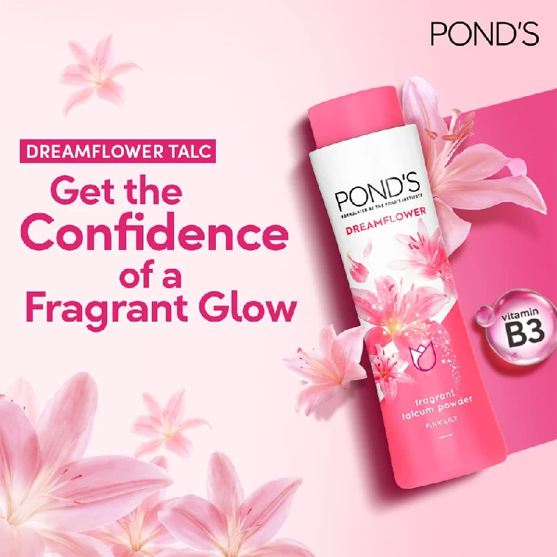 Ponds Dreamflower Pink Lily Fragrant Talcum Powder, 400 g-6.webp